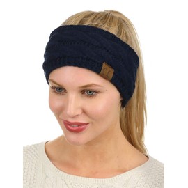 C.C - Diadema elástica suave para invierno, cálida, con forro difuso.