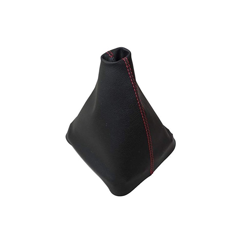 AERZETIX: Gear Stick Gaiter Faux Leather Black with Red Stitching