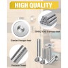 Caianwin 100Pcs M3*20mm Hex Countersunk Bolts DIN7991 Machine Screws 304