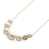 JewelVOX Necklace Slide Adjuster Cotton Pearl Pave Ball Gradient Necklace