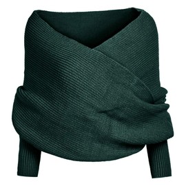 Asudaro Elegant Winter Warm Knitted Scarves Cape Plain Wrap Scarf Shawl Cape Knitted Scarves Cape Scarf Stole Made of Wool with Sleeves for Men and Women