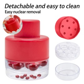 Cherry Pitter Multiple, Push Type Cherry Corer Multiple, Kitchen Cherry Jam 7 Holes Multi Pitter Tool, 7-in-1 Cherry Seed Remover Quick Portable Cherry Pitting Tool