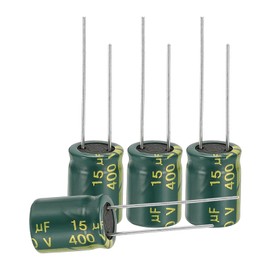 sourcing map 12Pcs Electrolytic Capacitor High Frequency 15UF 400V with Aluminum Radial Leads 10 x 13mm High Ripple Current Low Impedance