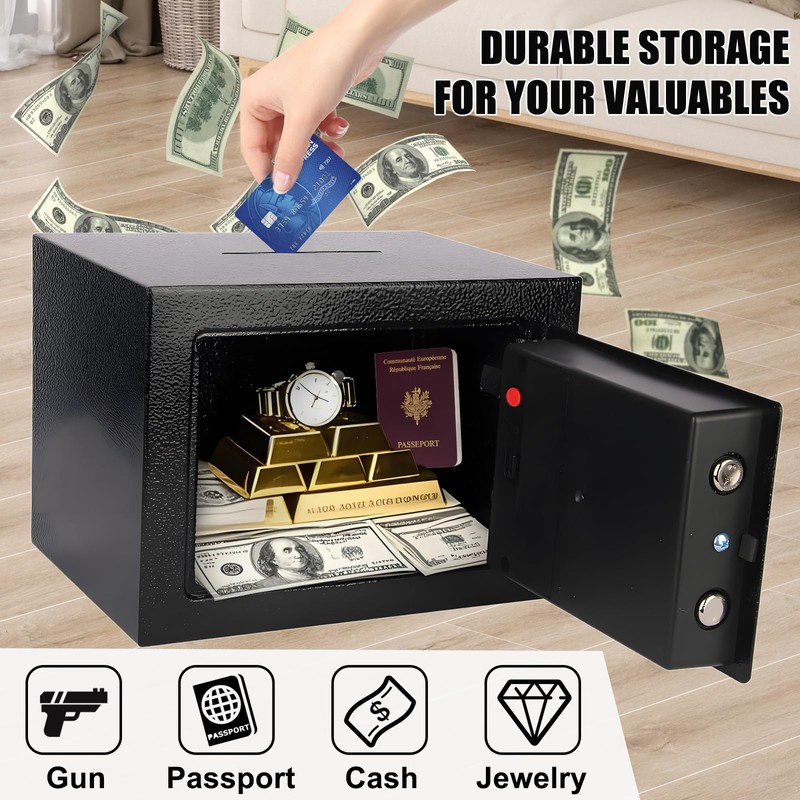 MAESTON Mini Electronic Safe Box with Digital Keypad & Keys,