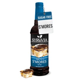 Syruvia Sugar-Free S'mores Coffee Syrup - 25.4 fl oz. 0 Calorie, Kosher, Gluten-Free. Perfect for Drinks, Sodas, Shakes, Desserts, and More.