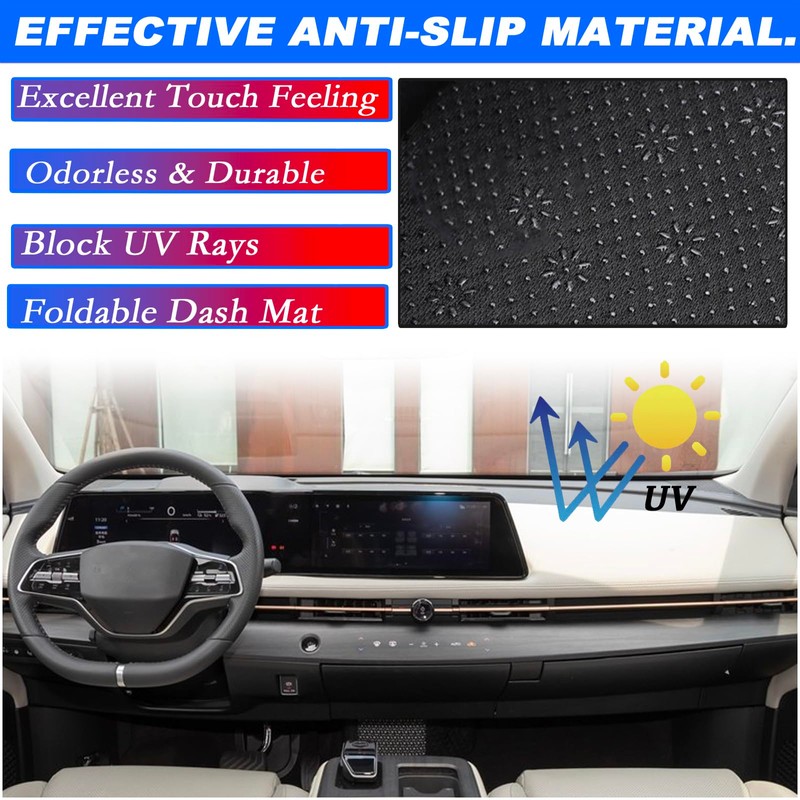 KEEGTBOX Dash Mat Cover Interior Dashboard Protector pad Compatible with