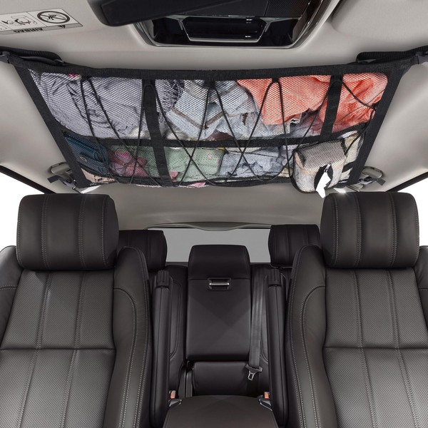 Bespeur Car Ceiling Cargo Net,31.5"x21.6" Reduce Sagging of Car Roof