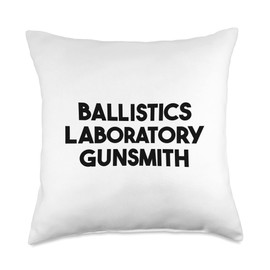 Ballistics Laboratory Gunsmith Throw Pillow, 18x18, Multicolor