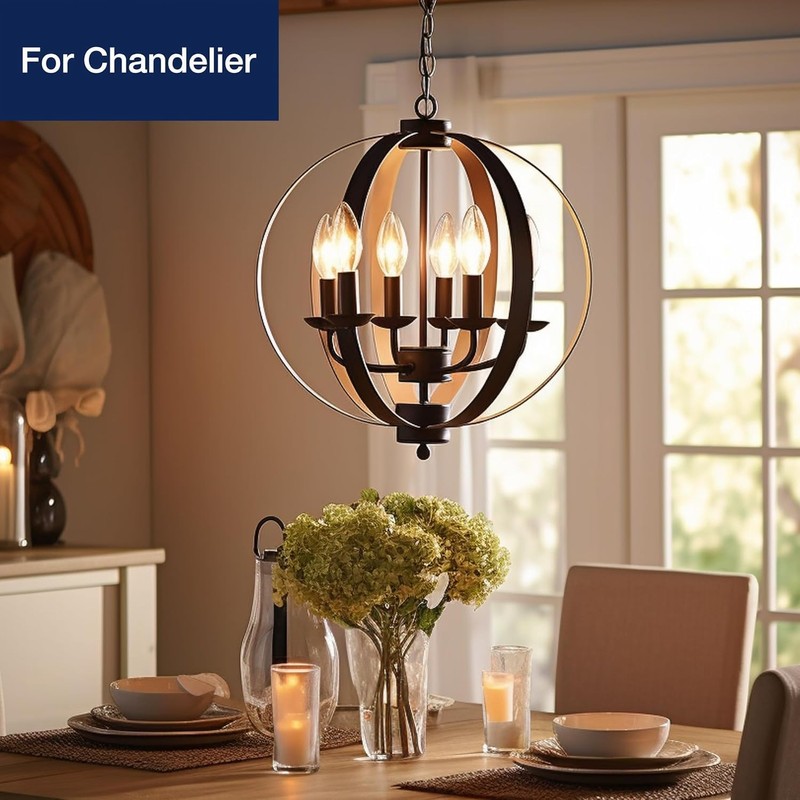 MMBGJKG Flame Tip Chandelier Light Bulb， 60W E12 Candelabra Base,Candle