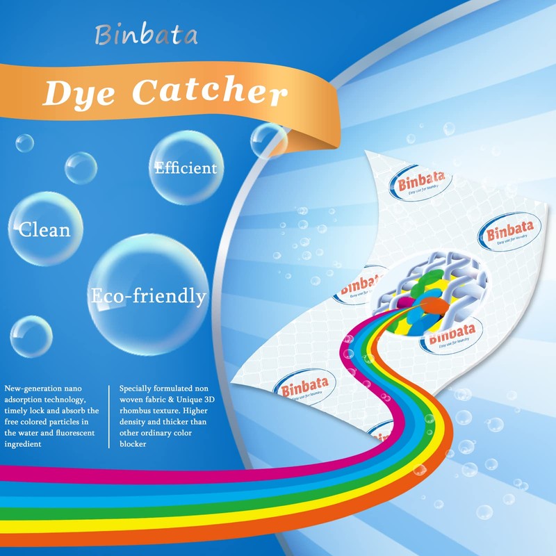 Binbata Color Grasper for Laundry 240 Count, Fragrance Free Dye