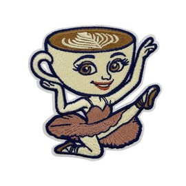 4" Ballerina Cappuccina Italian Brainrot Meme Embroidered Iron‑On Patch for Backpacks Hats Hoodies