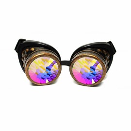 GloFX Copper Steampunk Cyber Gothic Kaleidoscope Goggles