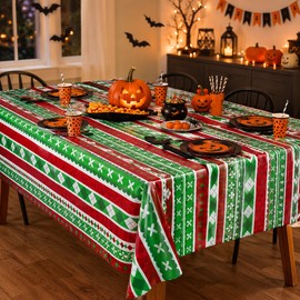 Halloween Plastic Tablecloth Set for Party Tables – 3-Pack Pumpkin, Bat & Castle Covers for Indoor or Outdoor Events