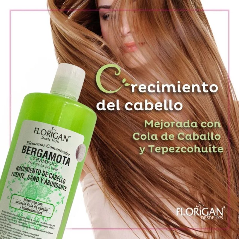 Shampoo Bergamota Crecimiento Del Cabello 1lt. Florigan