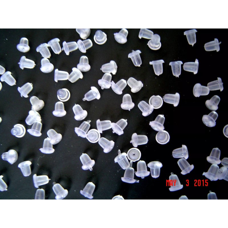 (50 Qty.) PLASTIC RUBBER ( SILICONE ) EARRING BACK STOPPER