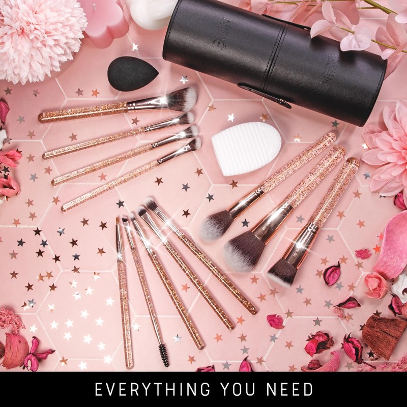 Niré Beauty 15piece Award Winning Glitter Makeup Brushes: Cute Makeup