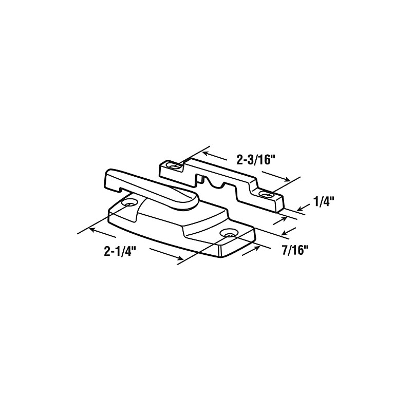 Prime-Line F 2768 Sash Lock, 2-1/4 In. Hole Centers, Fits
