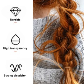 1000pcs Transparent Mini Elastic Hair Bands, No Crease Ponytail Holders for Kids Girls, No Damage, No Hurt, Soft & Durable