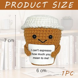 Calkkrer Emotional Support Crochet Coffee, Funny Gifts for Women, Positive Crochet Cups, Small Attention, Creative Gift Ideas for Coffee Lovers