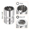 sourcing map 12 Points Socket 1/4" Drive 12mm Metric Shallow