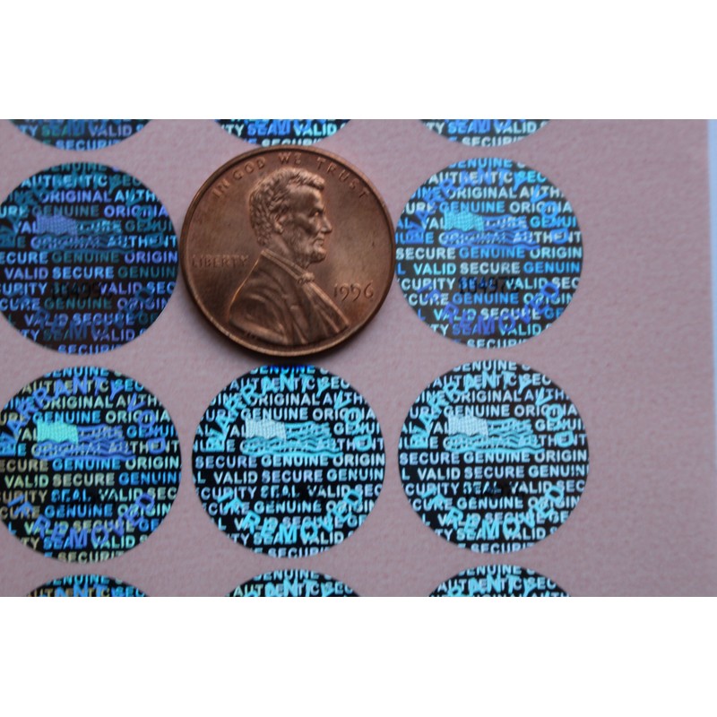 100 Round Bright Silver Hologram Sequentially Numbered Tamper Evident Security