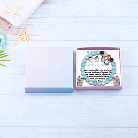 Fullrainbow Cute Penguin Bracelet for Women - Penguin Lover Gifts, Teamwork & Friendship Bracelet, Spirit Animal Gifts, middle, Stone, Agate