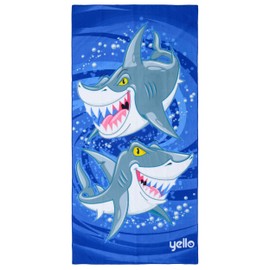 Yello Lightweight Beach Towel with Shark Design