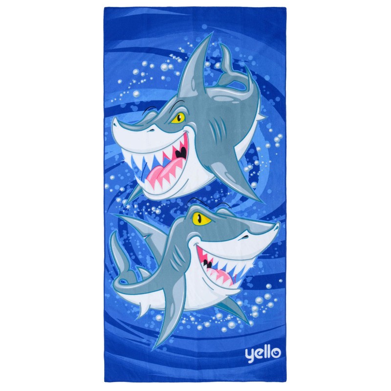 Yello Lightweight Beach Towel with Shark Design