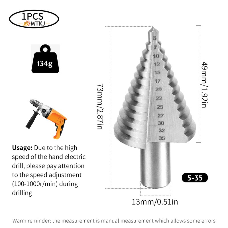 HSS Step Drill 10 mm Shank Taper Drill Bit Peeling