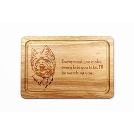 West Highland Terrier (Westie) Wooden Chopping Board 30 x 20 cm, Dog Lover Kitchen Gift, Funny Cutting Board, Fun Present for Westie Fan,