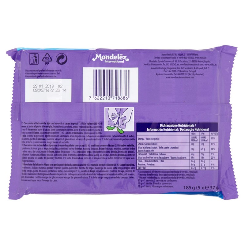 Milka & Oreo 5 x 37 g