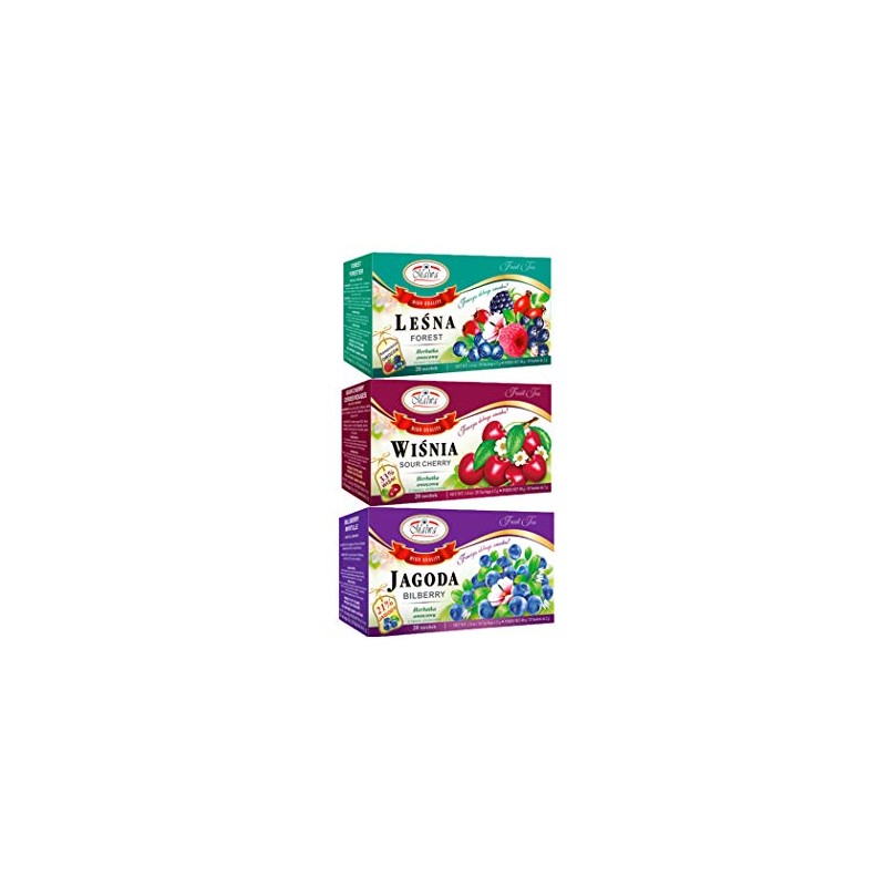 MALWA TEA VARIETY PACK BILBERRY, FOREST FRUIT, CHERRY 3PACK (1.4oz)
