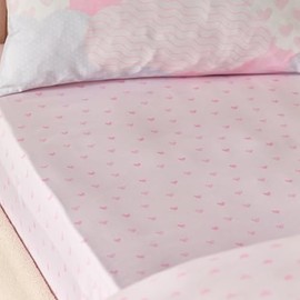 Catherine Lansfield Kids Soft as a Cloud Hearts Single Fitted Sheet Pink