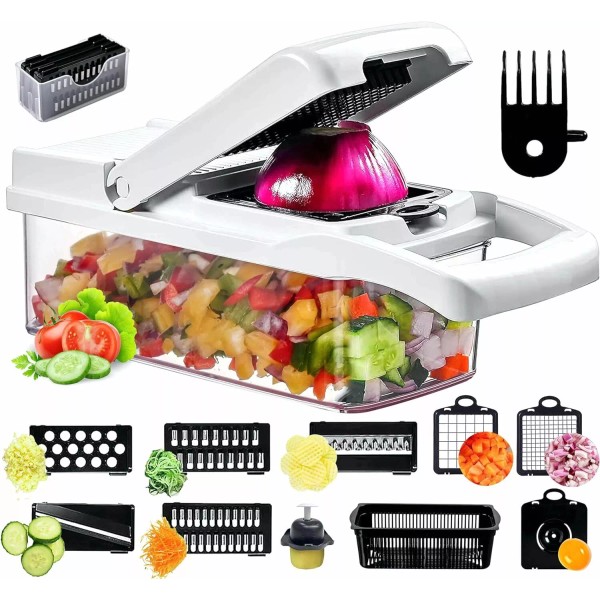Unbranded 15-In-1 Vegetable Fruit Chopper Cutter Food Onion Veggie Dicer