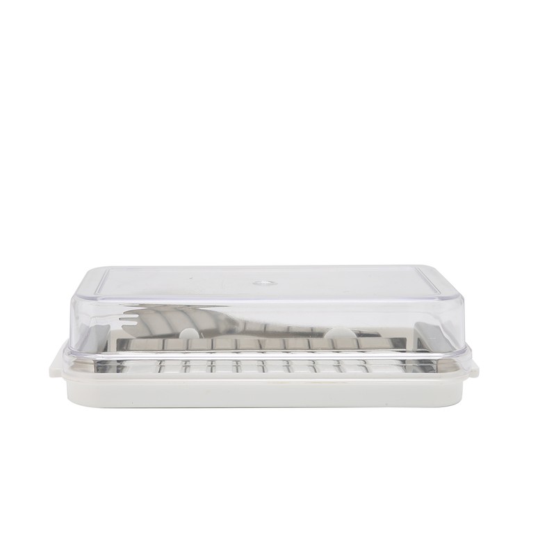Stainless Steel Butter Cutter Box Cheese Storage Container with Transparent