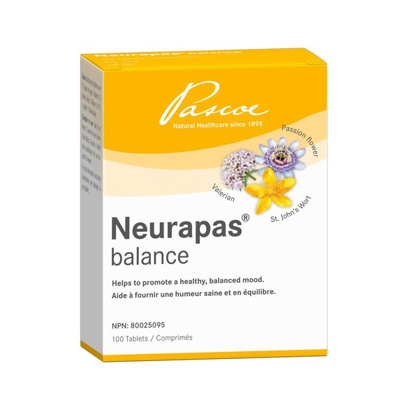 Pascoe - Neurapas Balance – Helps to Promote a Healthy, Balanced Mood – Made With a Triple Herbal Combination of St John’s Wort, Valerian, and Passionflower to Boost Your Mood – Herbal alternative to Habit Forming Pharmaceuticals – 100 Tablets