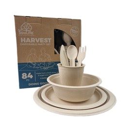 EcoSouLife Harvest Disposable Party Set, 84 Pieces