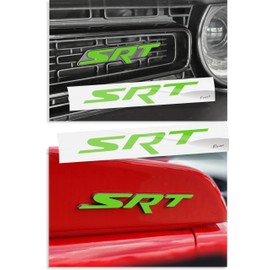 Reflective Concepts - SRT Badge Overlay Decal Stickers - Grille and Trunk - 2015-2018 Challenger SRT 392 (Lime Green)