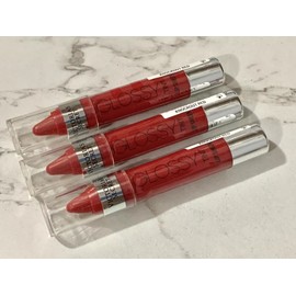 3X Victoria's Secret Glossy Tint Lip Sheen ~ Knockout Red ~ chubby stick/crayon