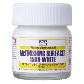 GSI Creos Mr. Finishing Surfacer, 1500 White, Bottle Type, 1.4 fl oz (40 ml), Hobby Finishing Material SF291