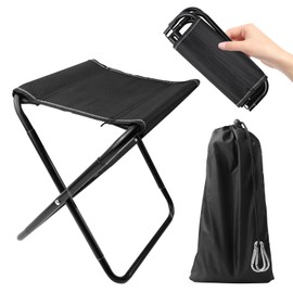 Fourindo Camping Stool Folding Stool 35 x 23 x 30 cm with Storage Bag and Carabiner for Camping Fishing Travel Picnics Hiking