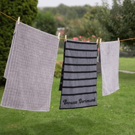 Borussia Dortmund Unisex Bvb-duschtuch Schwarzgrau Duschtuch, Grau Schwarz, 140 x 70 1 cm EU