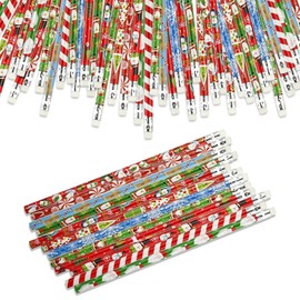 36pcs Christmas Themed Pencil Set, 12 Patterns Christmas Pencil with Erasers Incentive Gift Festive Themed Pencil Set for Xmas Gifts