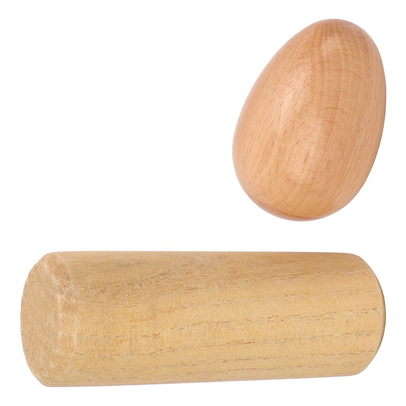 2PCS Wood Egg Shaker Natural Safe Musical Hand Percussion Instrument