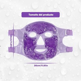 2PCS Máscaras de Hielo para Ojos y Cara, Mascarilla de Facial y Ojo, Reutilizable, Compresa Fria y Caliente, para Reducir Bolsas Bajo los Ojos, Ojeras, Cuidado de la Piel, Compresa Fria y Caliente (Morado-B)