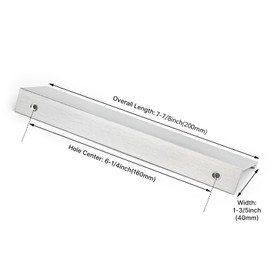 Rergy 24 Pack Kitchen Cabinet Pulls Brushed Nickel Cabinet Handles, Brushed Nickel Hardware Cabinet Edge Pull, 6-1/4in Cabinet Finger Pulls LS7030SNB160