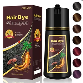 Dark Brown Plant-Based Hair Color Shampoo for Women & Men - 3 in 1 for 100% Grey Coverage in 15 Minutes, Instant Natural Dye for All Hair Types, Para Canas