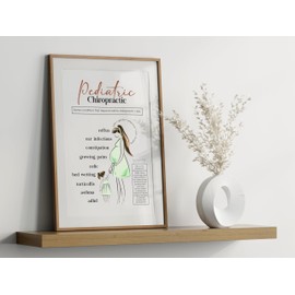 Pediatric Chiropractic Poster - Family Chiropractor - Chiropractic Office Wall Decor - Pregnancy Poster - Prenatal Chiropractor Poster Decor Office - Medical Room - Poster 11X17 Inch Unframed, White