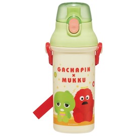 Skater (スケーター) Children's Bottle, Direct Drink, 480ml, Plastic, One-Touch, Dishwasher Safe, Made in Japan, Gachapin & Mook, for Boys and Girls, PSB5SANAG-A
