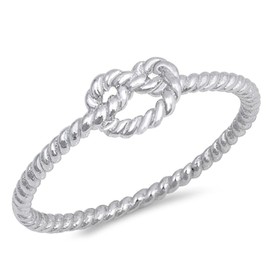 High Polish Rope Twist Infinity Love Knot .925 Sterling Silver Ring Size 7